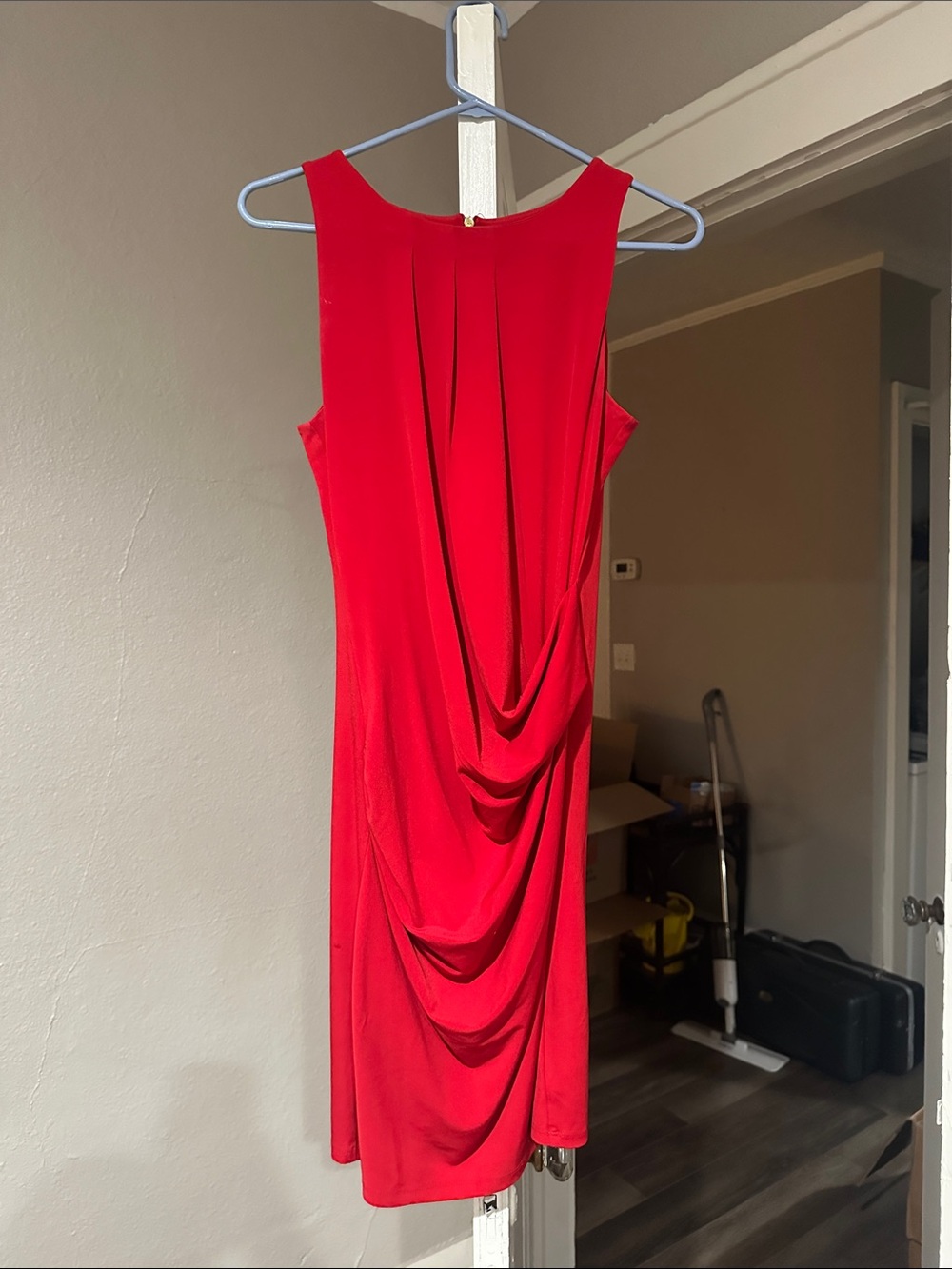 Michael Kors Red Draped Midi Dress